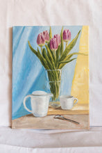 Lade das Bild in den Galerie-Viewer, Stillleben lila Tulpen
